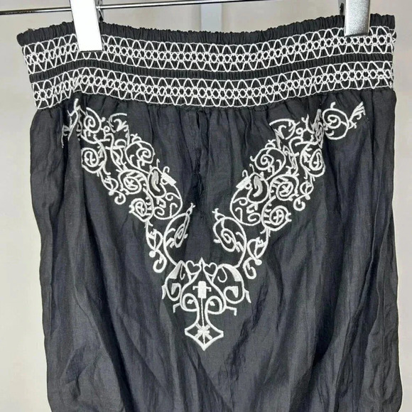 Picky Girl OS Bandeau Romper Classic Black Beige Embroidered Elastic Comfort Cov - Picture 2 of 14